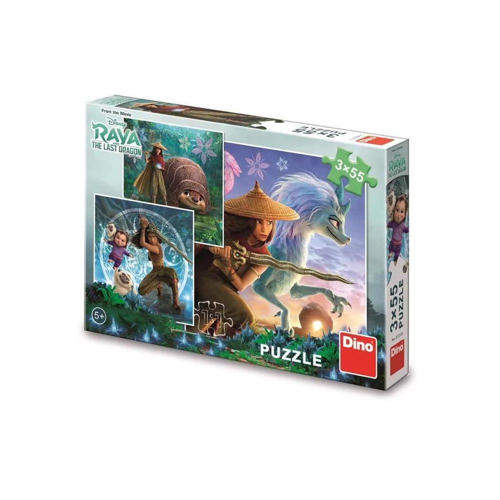 Dinotoys dinopuzzel - disney raya en vrienden - 3 x 55 stukjes