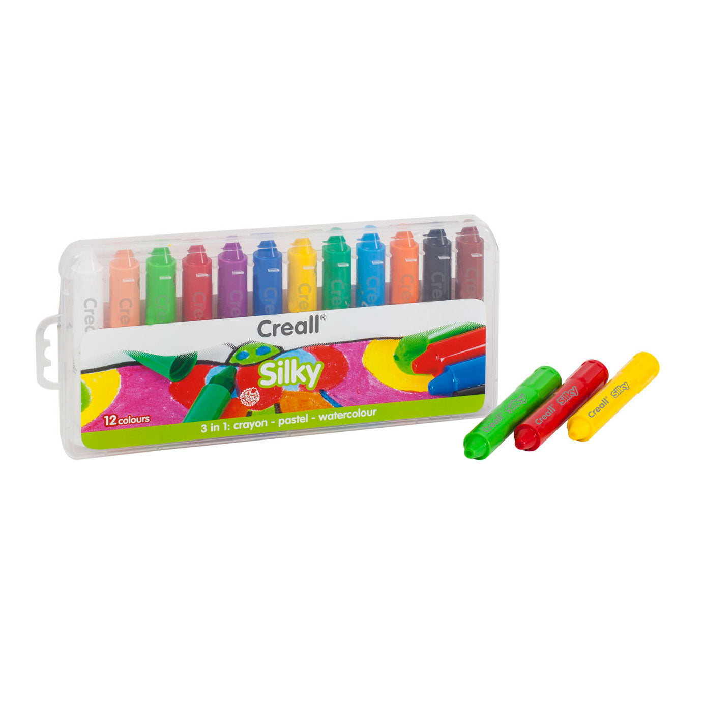 Creall silky crayons 3in1, 12 pcs.
