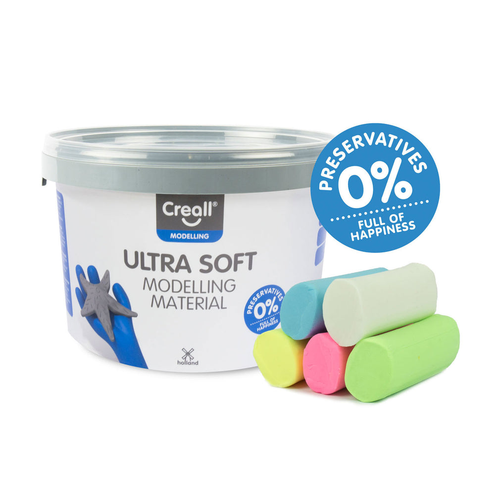 Creall boetseerpasta | pot van 1 | 10 kg met geassorteerde kleuren