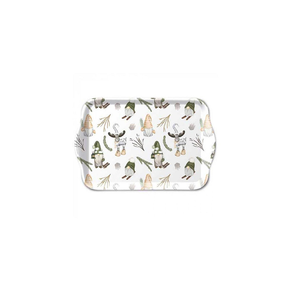 Ambiente tray melamine 13x21cm forest gnomes white