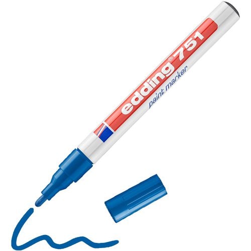 Paintmarker edding 751 blauw 1-2 mm ronde punt