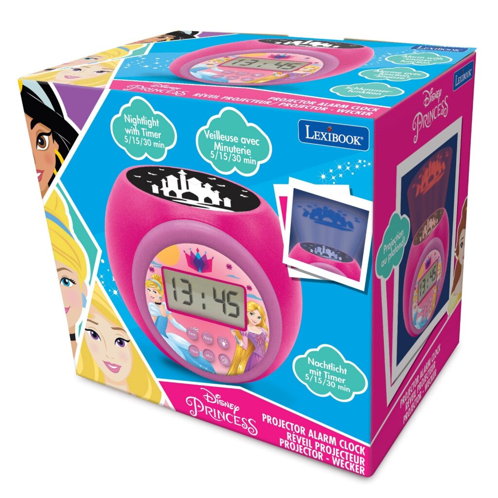 Disney Prinsessenprojector Wekker Roze