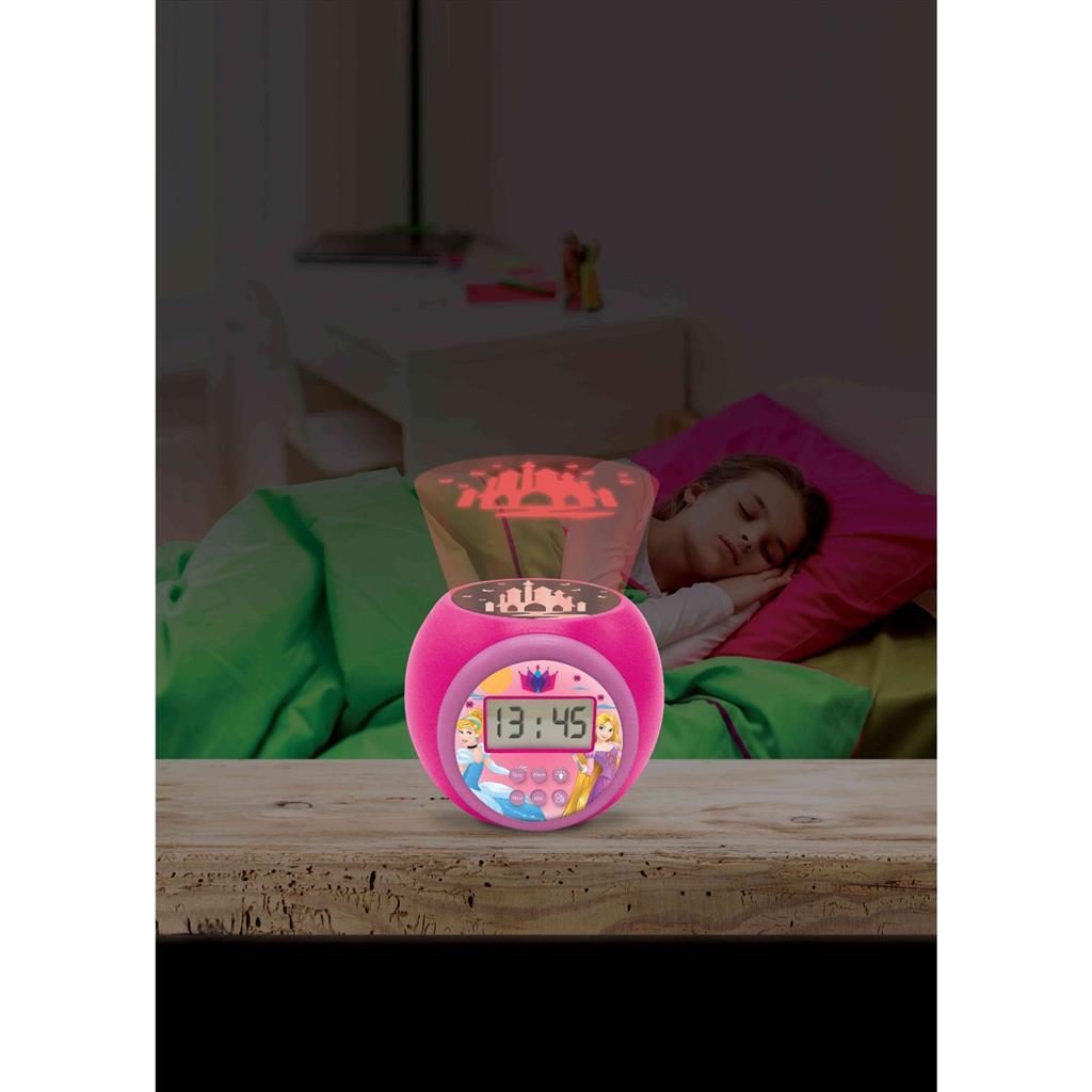 Disney Princess Projector Wekker Roze