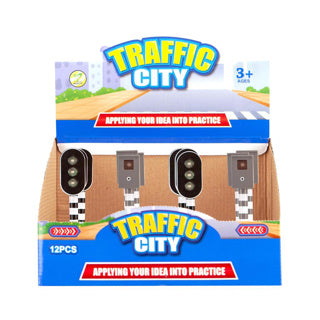 Verkeerslicht flitspaal met licht en geluid assorti | 12 stuks