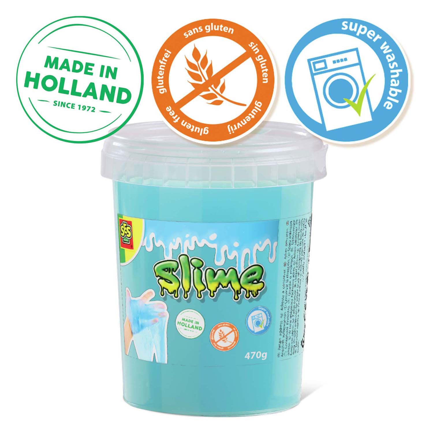 Ses slijm - blauw glitter 470g