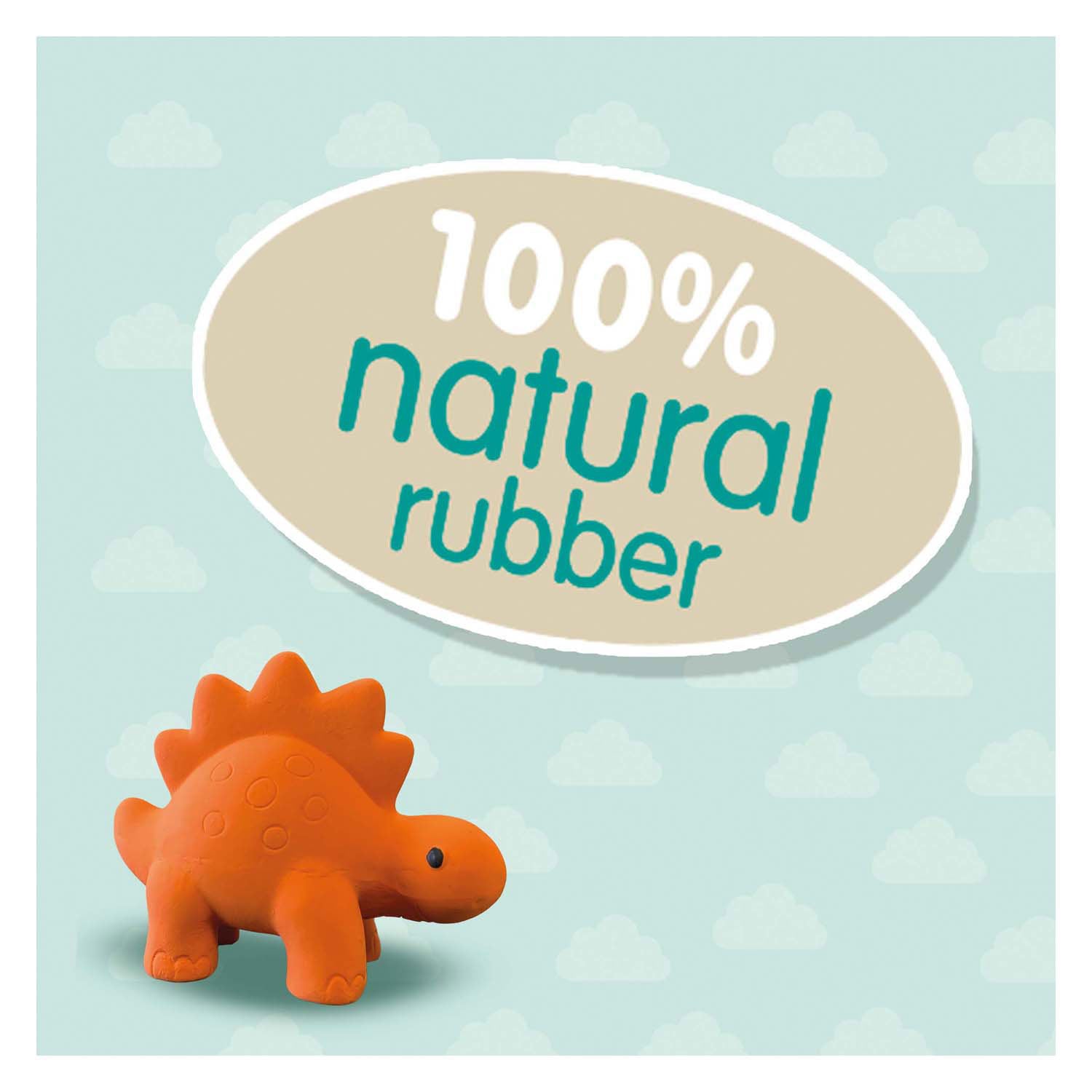 Ses bad stegosaurus - 100% natuurlijk rubber