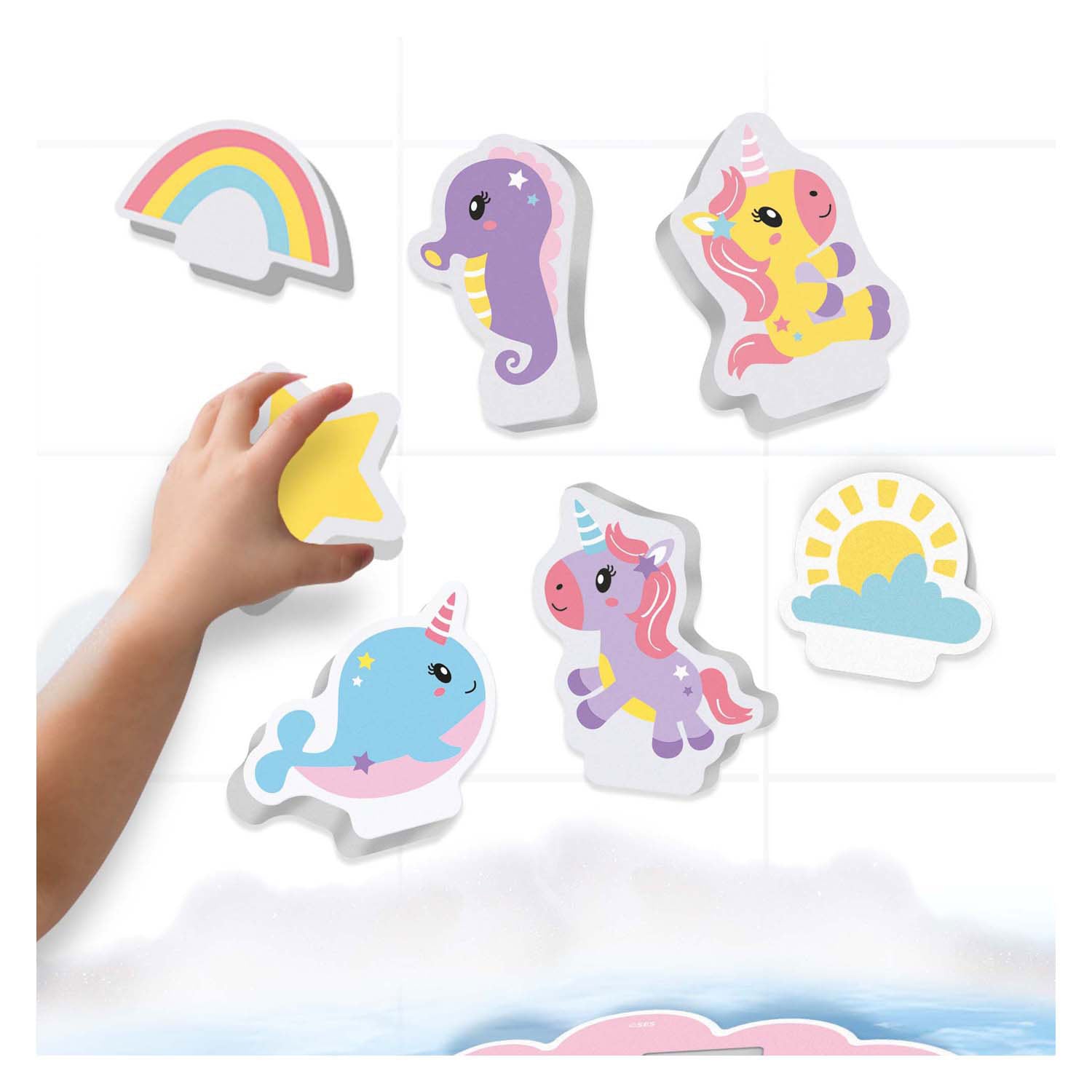 Ses bad eiland eenhoorn