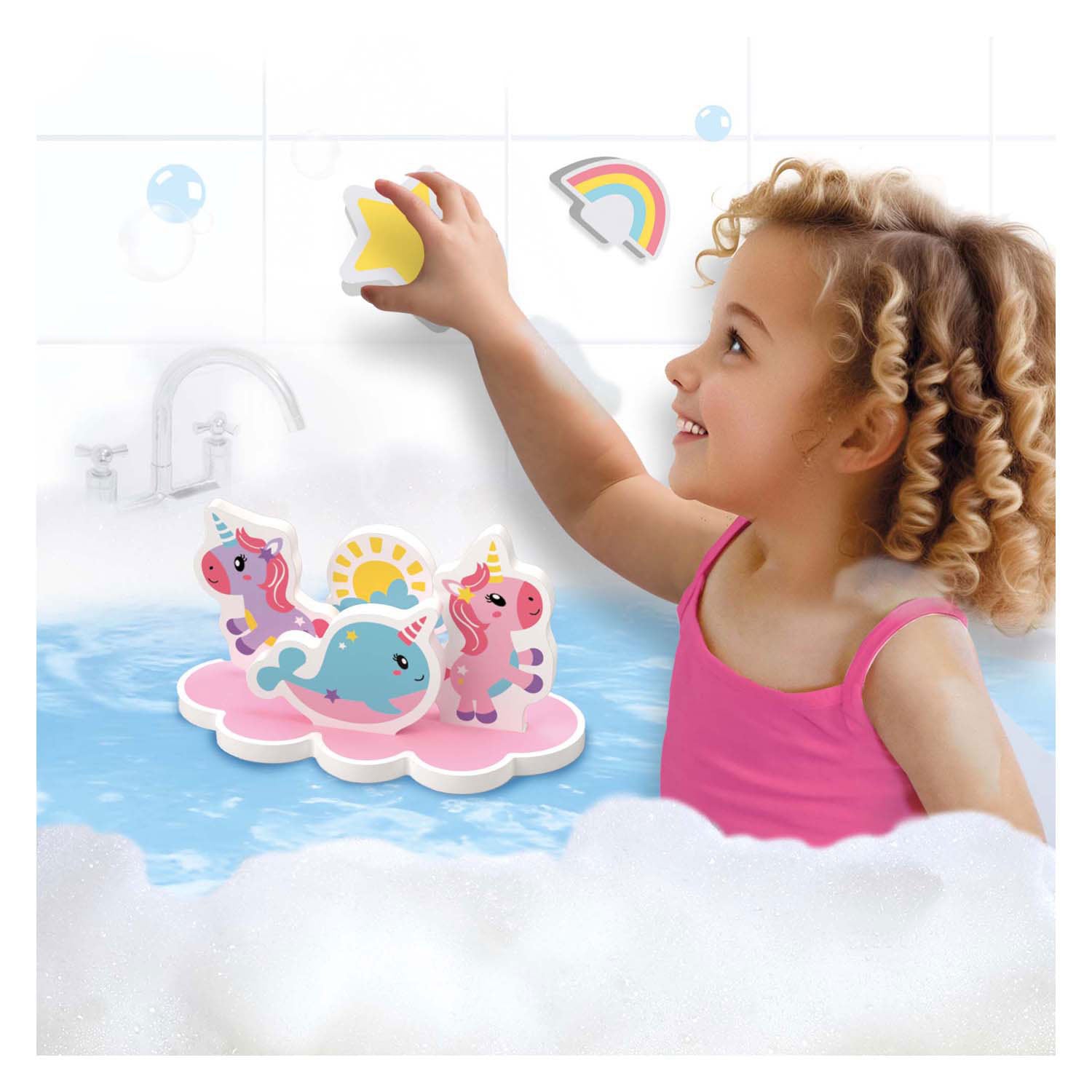 Ses bad eiland eenhoorn