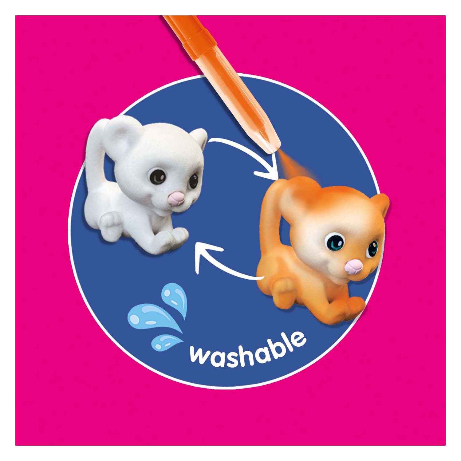 Ses blow airbrush pennen - safari dieren, 6st.