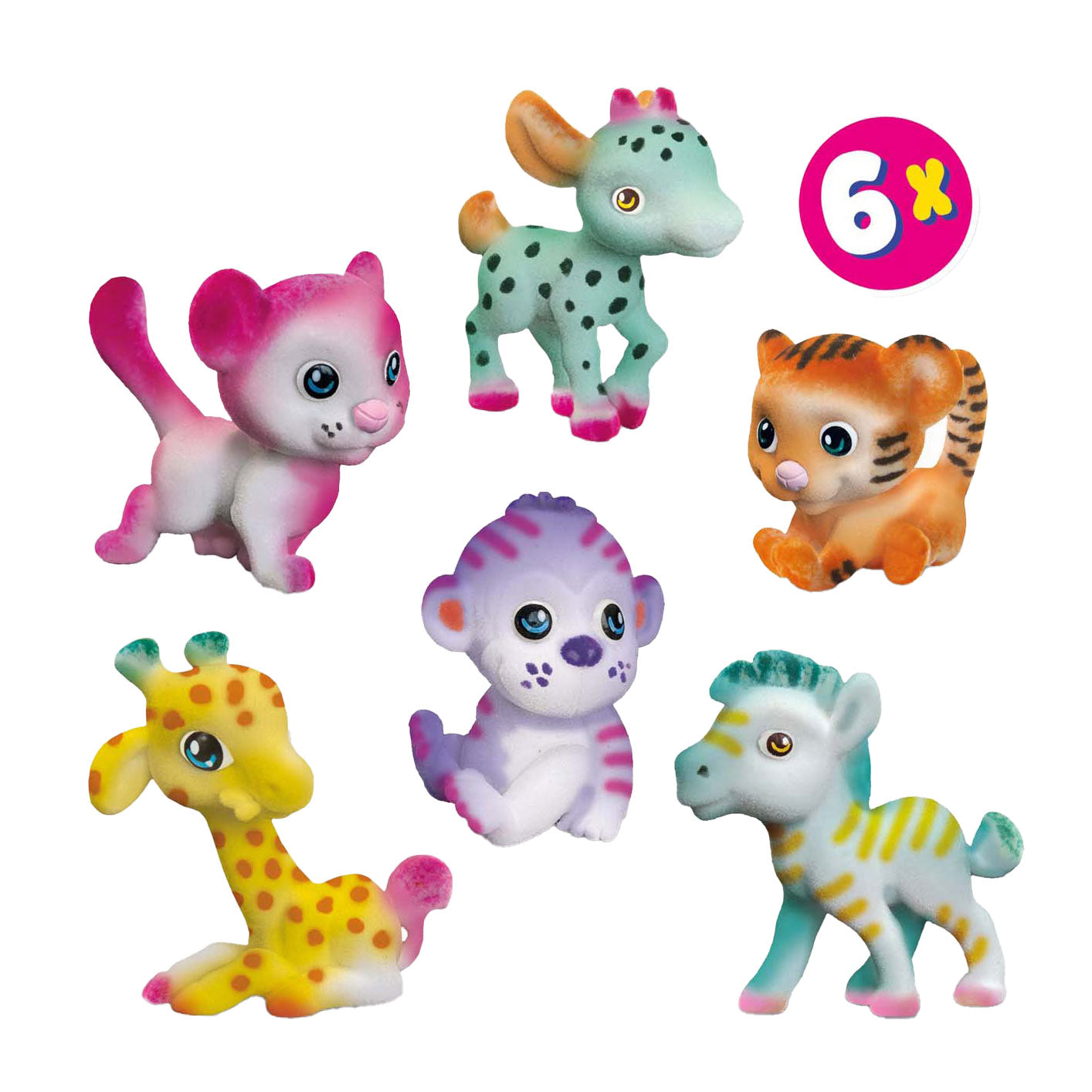 Ses blow airbrush pennen - safari dieren, 6st.