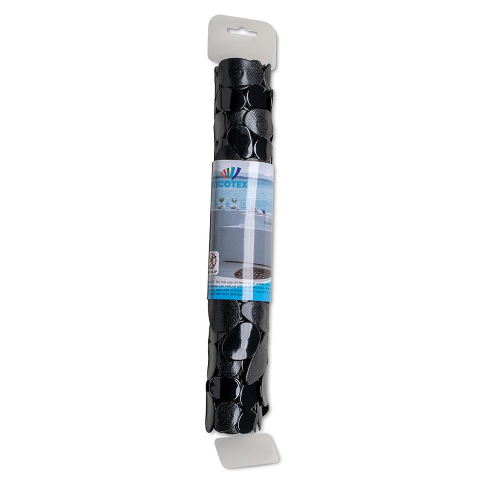 Wicotex badmat pvc antislip stones 68x35cm zwart