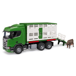 Bruder 03548 - Scania Super 560R cattle transporter with cow