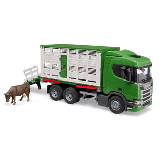 Bruder 03548 - Scania Super 560R cattle transporter with cow