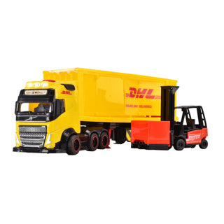 Dickie toys vrachtwagen dhl met heftruck met licht en geluid | 2 stuks