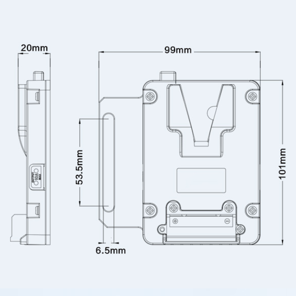 Rolux Mini V-Mount Batterijplaat RL-AC12S