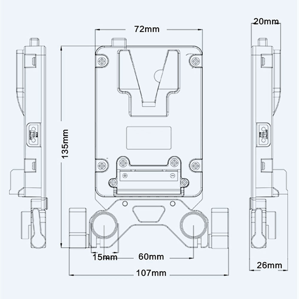 Rolux Mini V-Mount Batterijplaat RL-AC13S