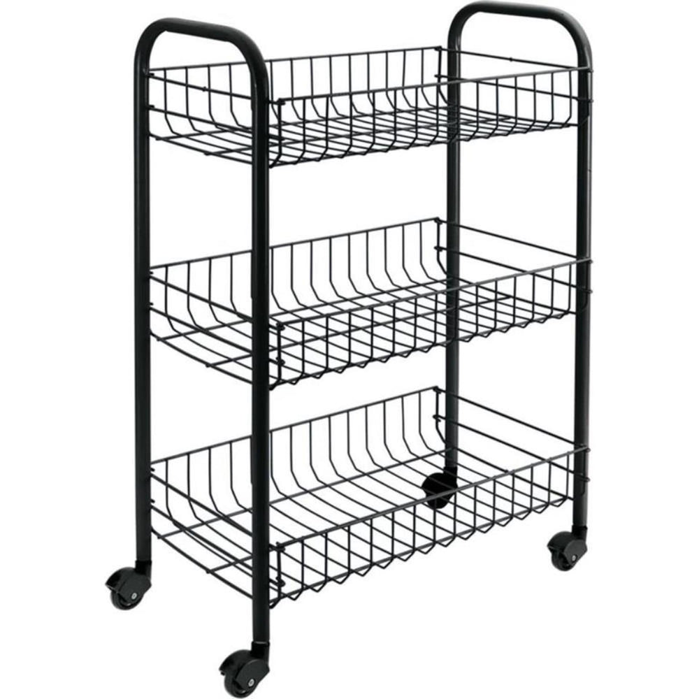 Metaltex tomado- siena keukentrolley met wielen 41x23x63 cm zwart