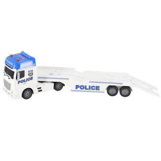 Rapid wheels autotransporter politie met auto en helikopter met licht en geluid en frictie