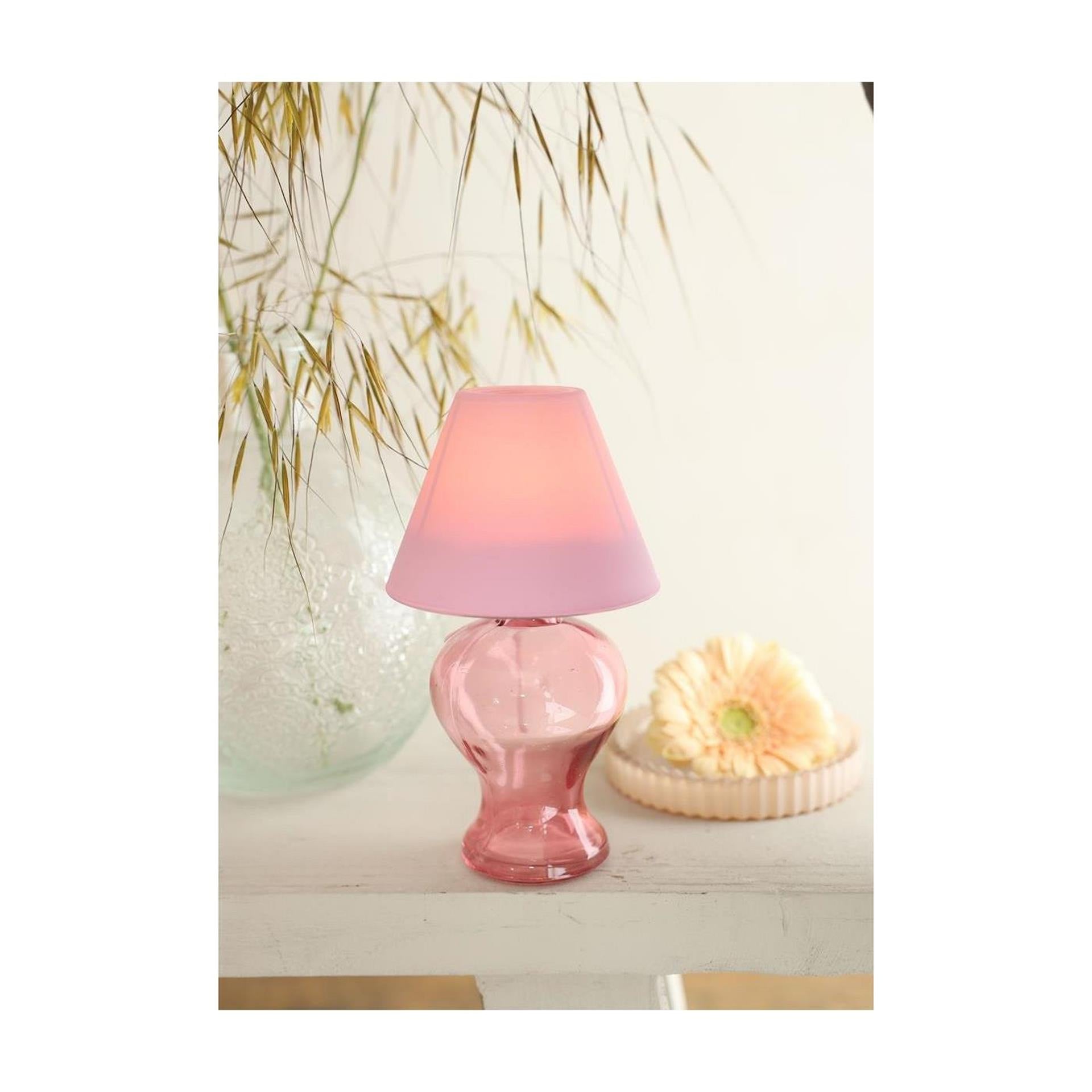 Ideas 4 seasons glas lamp amber voor theelichtje ã˜9 h.16 cm zacht roze