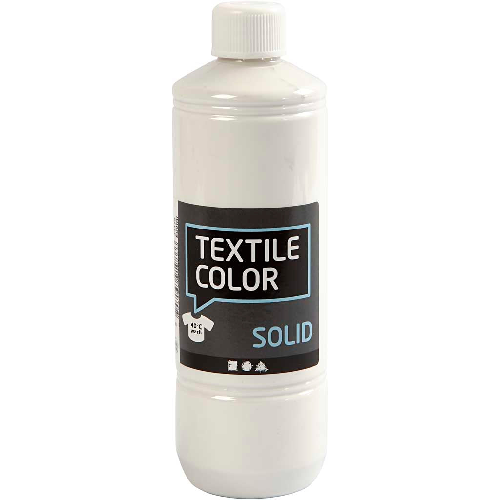 Creativ company textiel kleur verf - dekkend wit, 500ml