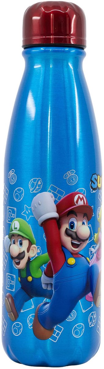 Super Mario drinkfles aluminium, 600ml