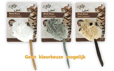 Afp wooly mouse lamb's wool with squeaker and catnip assorted