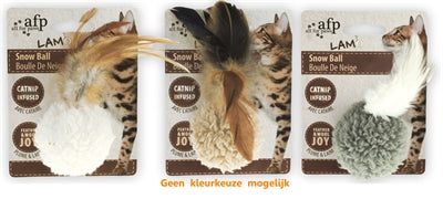 AFP Snow Ball Lambswool with Feathers and Catnip Assorted