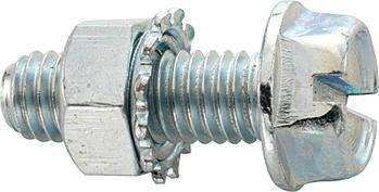 Fix-nippel zeskantbout met flens hex washer head screw 12mm w.toothed nut