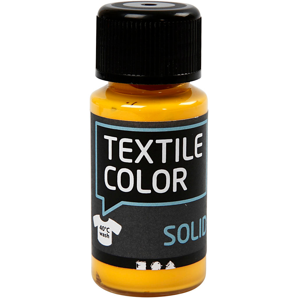 Creativ company textielkleur dekkende textielverf - geel, 50ml