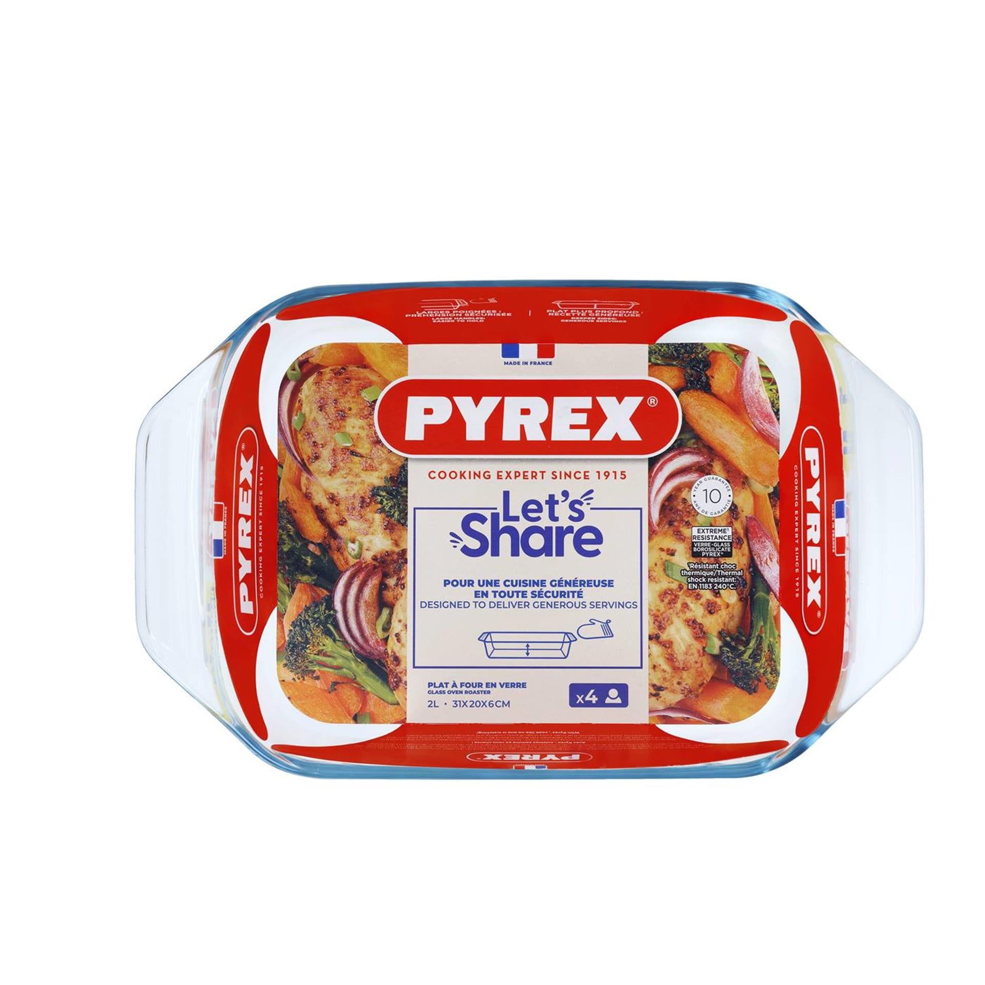 Pyrex onweerstaanbare ovenschaal rechthoekig 2,2 liter 31x20 cm