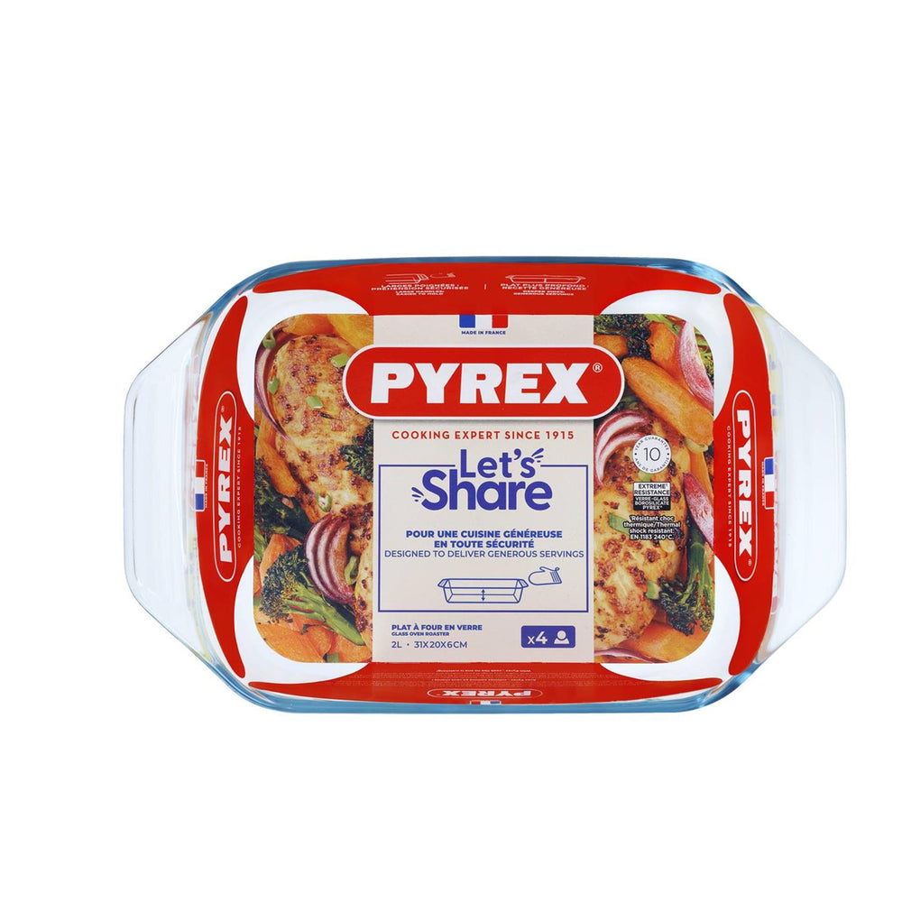 Pyrex onweerstaanbare ovenschaal rechthoekig 2,2 liter 31x20 cm
