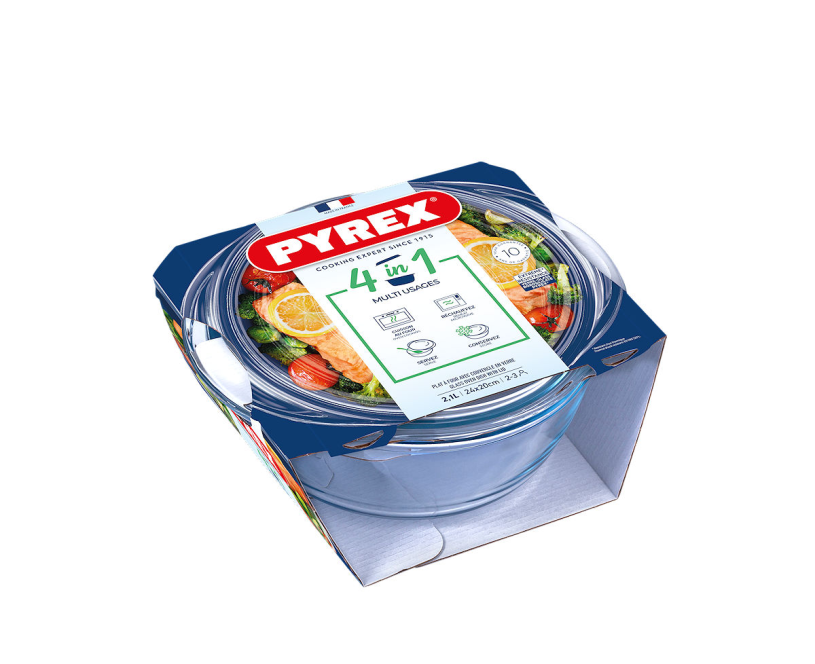 Pyrex essentials ovenschaal met deksel 25x20x11cm 2,1l