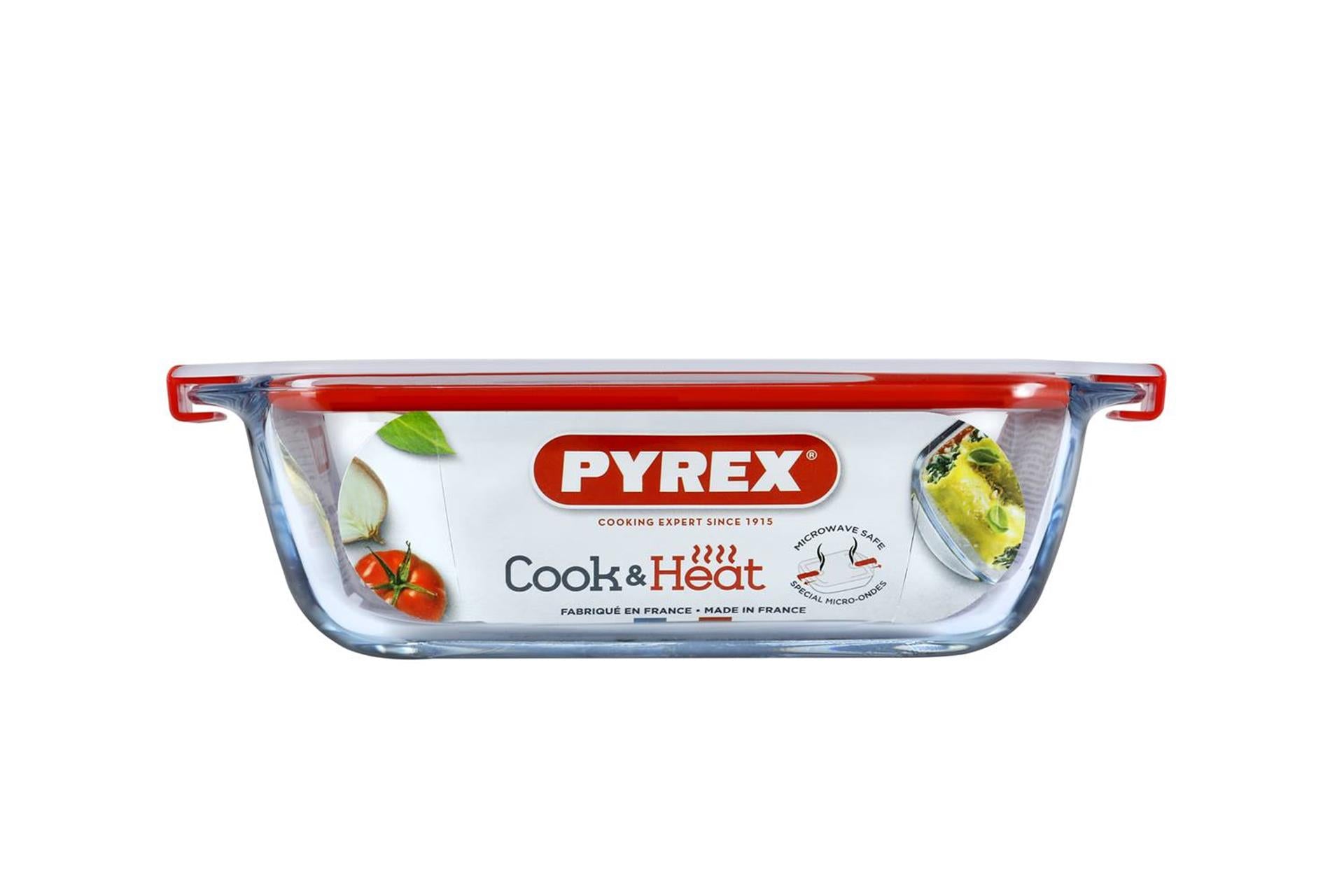 Pyrex schaal met deksel 2,5l 28x20x8cm