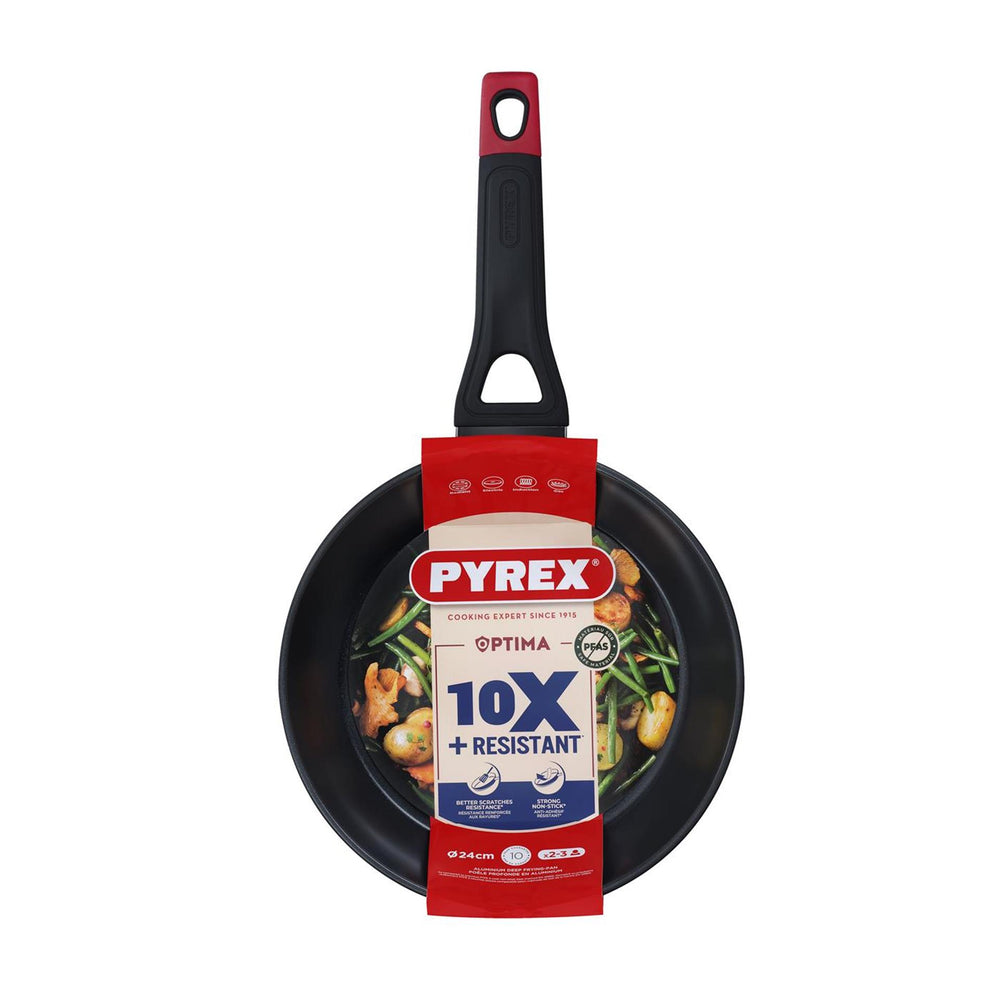 Pyrex optima+ diepe koekenpan ø24cm 8,4cm diep voor o.a. inductie