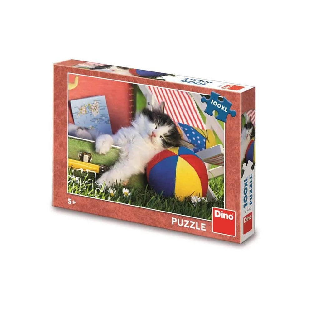 Dinotoys dinopuzzel - een slapende kitten - 100 xl stukjes