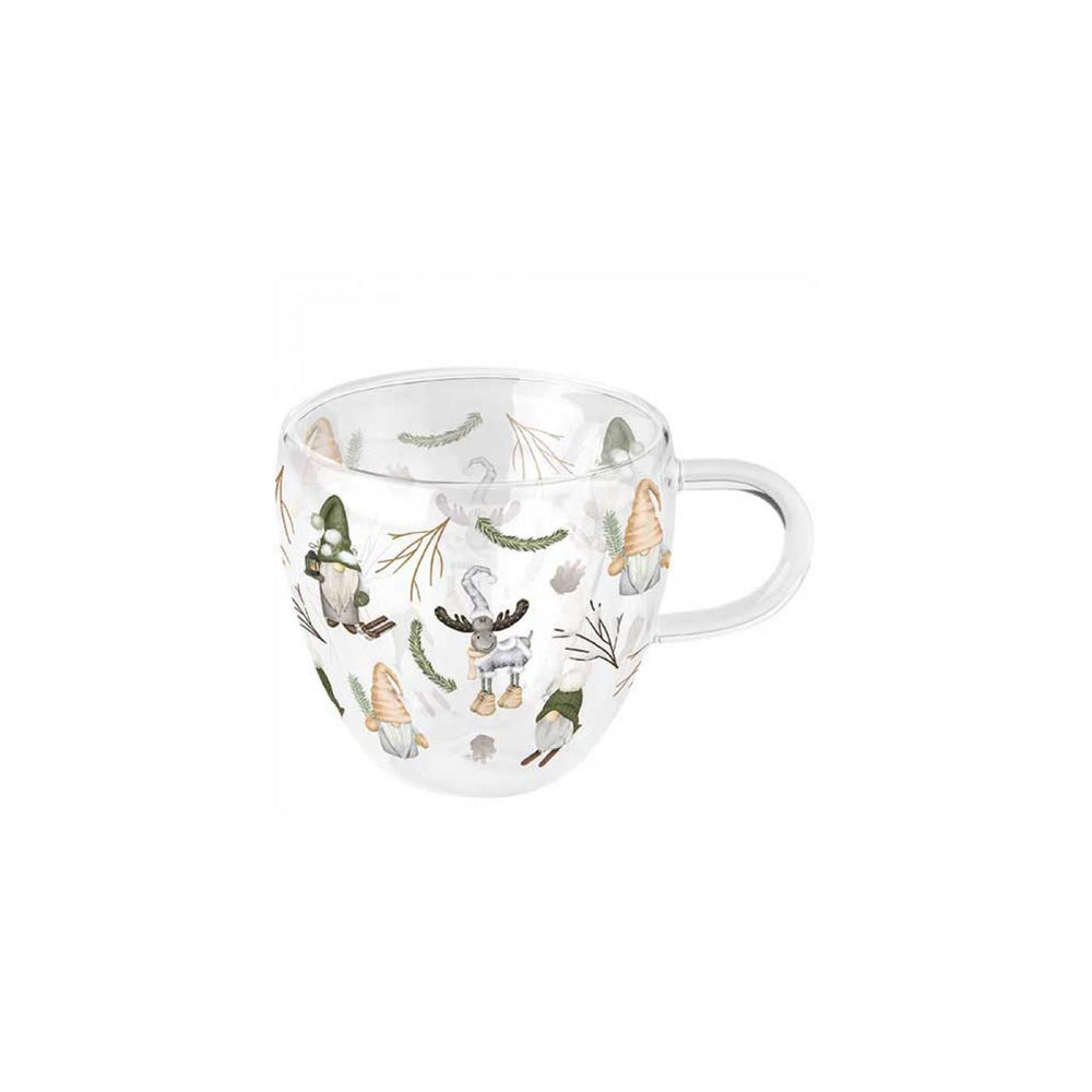 Ambiente dubbelwandig glas 200ml forest gnomes white