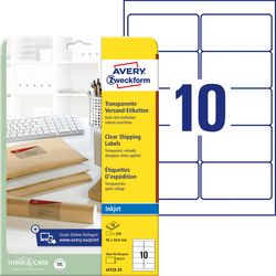 Inkjet adresetiketten avery 250 stuks transparant