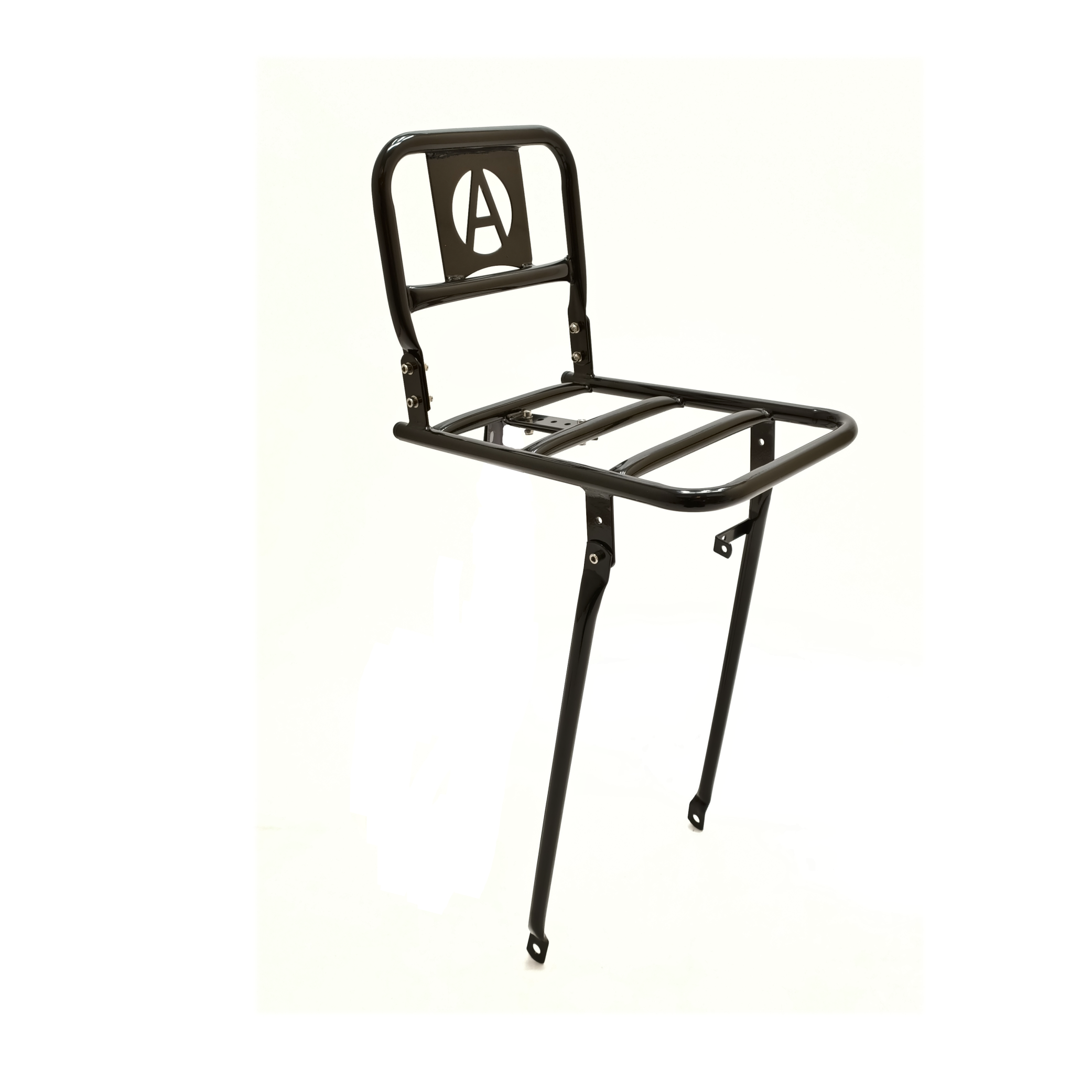 Transport voordrager 28'' Avalon 30x21cm staal met kroonbout montage. Zwart