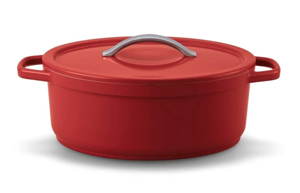 Beka plume ovaal kookpot 31cm rood aluminium met keramische anti-aanbaklaag