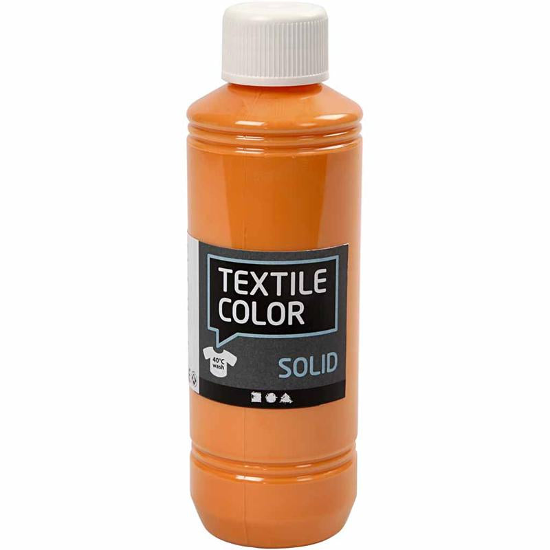 Creativ company textile color dekkende textielverf - oranje, 250ml