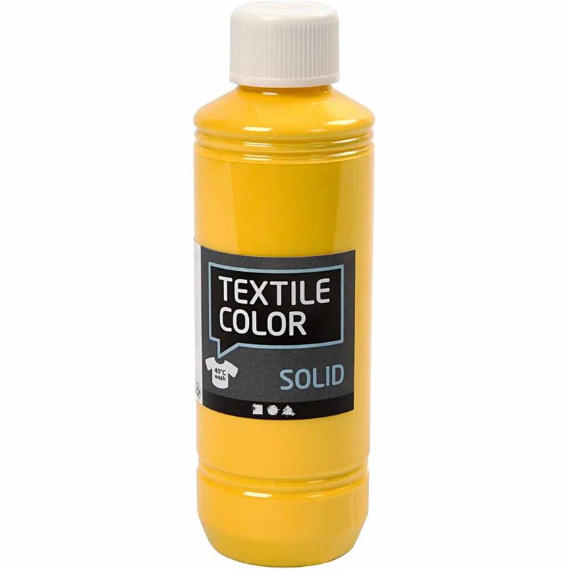 Creativ company textielkleur dekkende textielverf - geel, 250ml