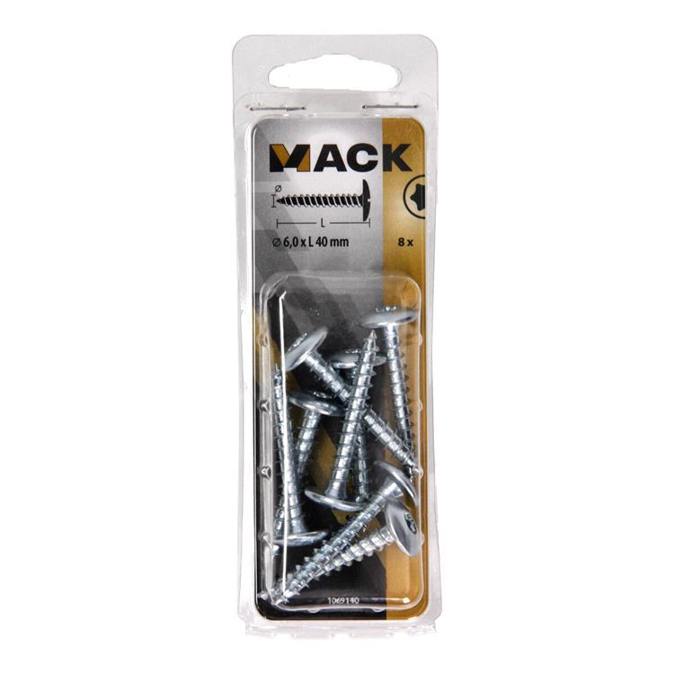 Mack 1069140 - luikschroef blauw verzinkt 6,0 x 40 mm 8st | 5 stuks