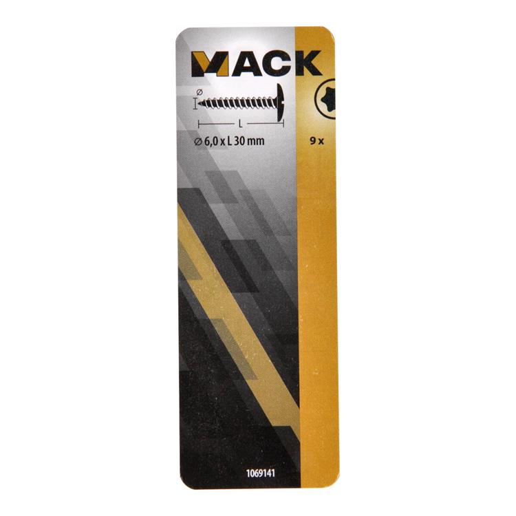 Mack 1069141 - luikschroef blauw verzinkt 6,0 x 30 mm 9st | 5 stuks