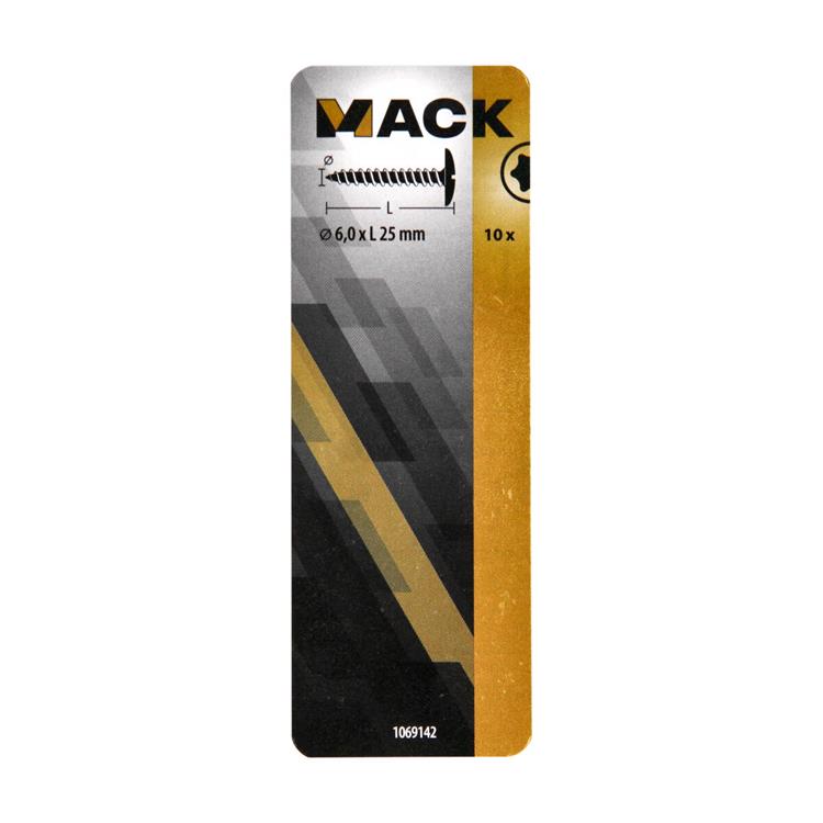 Mack 1069142 - luikschroef blauw verzinkt 6,0 x 25 mm 10st | 5 stuks