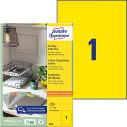 Etiketten avery 210x297mm geel
