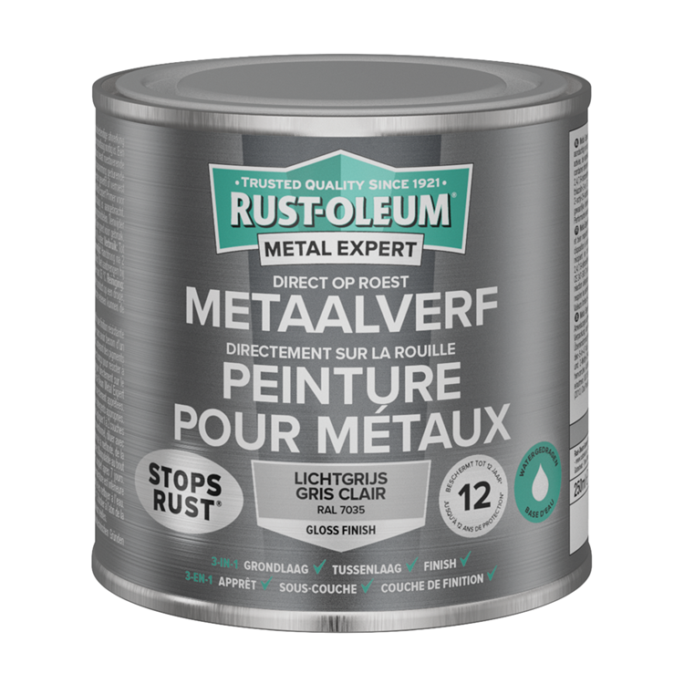 Rust-oleum 1071324 - metaalverf-hg - ral7035-250ml direct op roest | 1 stuks