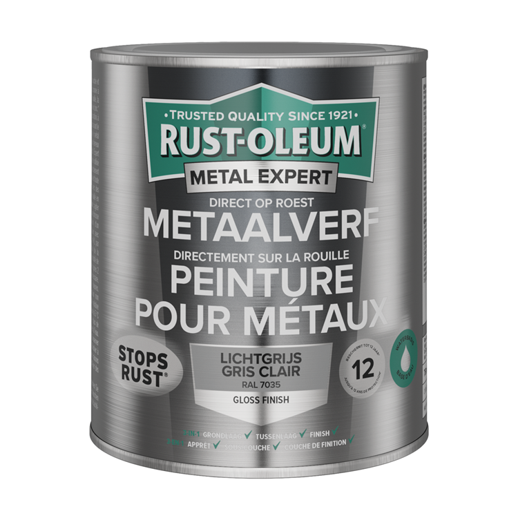 Rust-oleum 1071325 - metaalverf-hg - ral7035-750ml direct op roest | 1 stuks