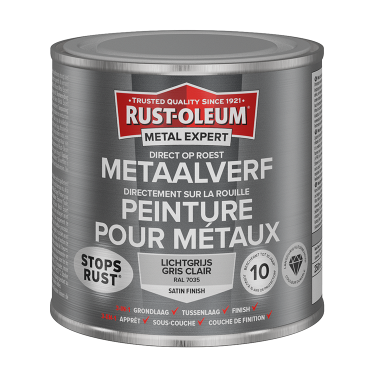 Rust-oleum 1071334 - metaalverf -zg -ral7035 -250mldirect op roest | 1 stuks