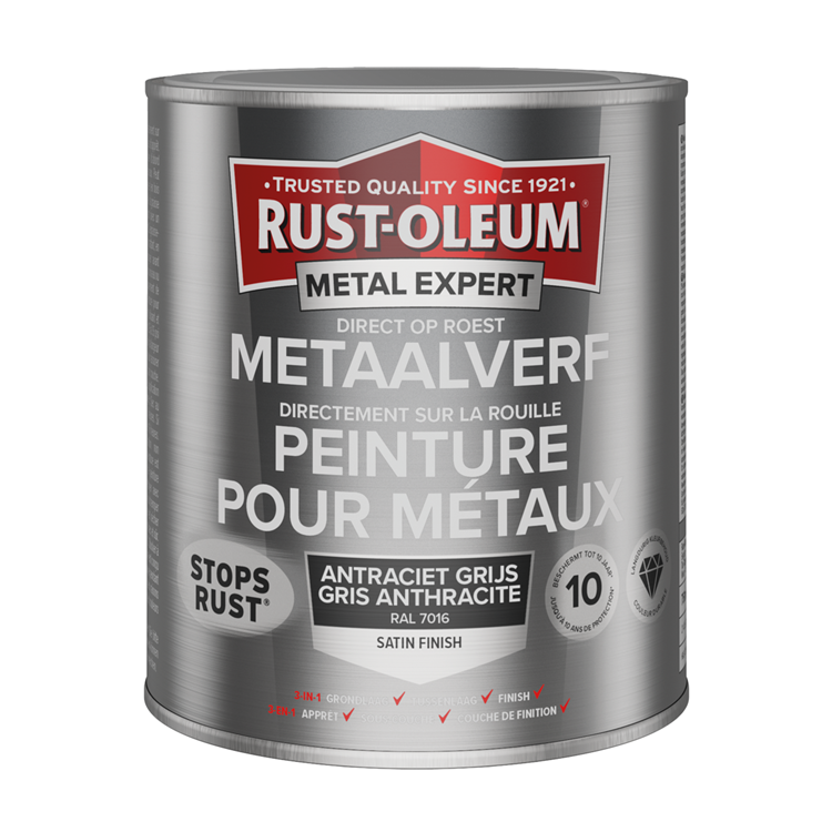 Rust-oleum 1071333 - metaalverf -zg -ral7016 -750mldirect op roest | 1 stuks