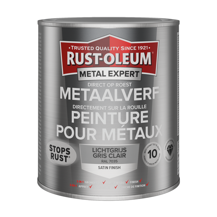 Rust-oleum 1071336 - metaalverf -zg -ral7035 -750ml direct op roest | 1 stuks